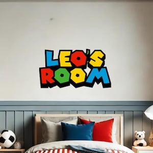 Super Mario Kart Stil Personalisierter Wandaufkleber für Kinder Benutzerdefinierte Vinyl Aufkleber für Schlafzimmer oder Spielzimmer Dekor Entwerfen Sie Ihre eigene Wandkunst