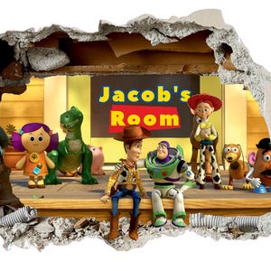 Personlig Toy Story väggdekor 3D Smashed väggmålning Woody barnrumsdekor