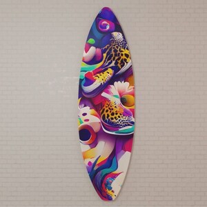 Surfboard Wandkunst auf Glas (Acryl): Perplexed