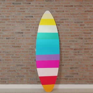 Surfboard Wandkunst auf Glas (Acryl): Regenbogen Reihen