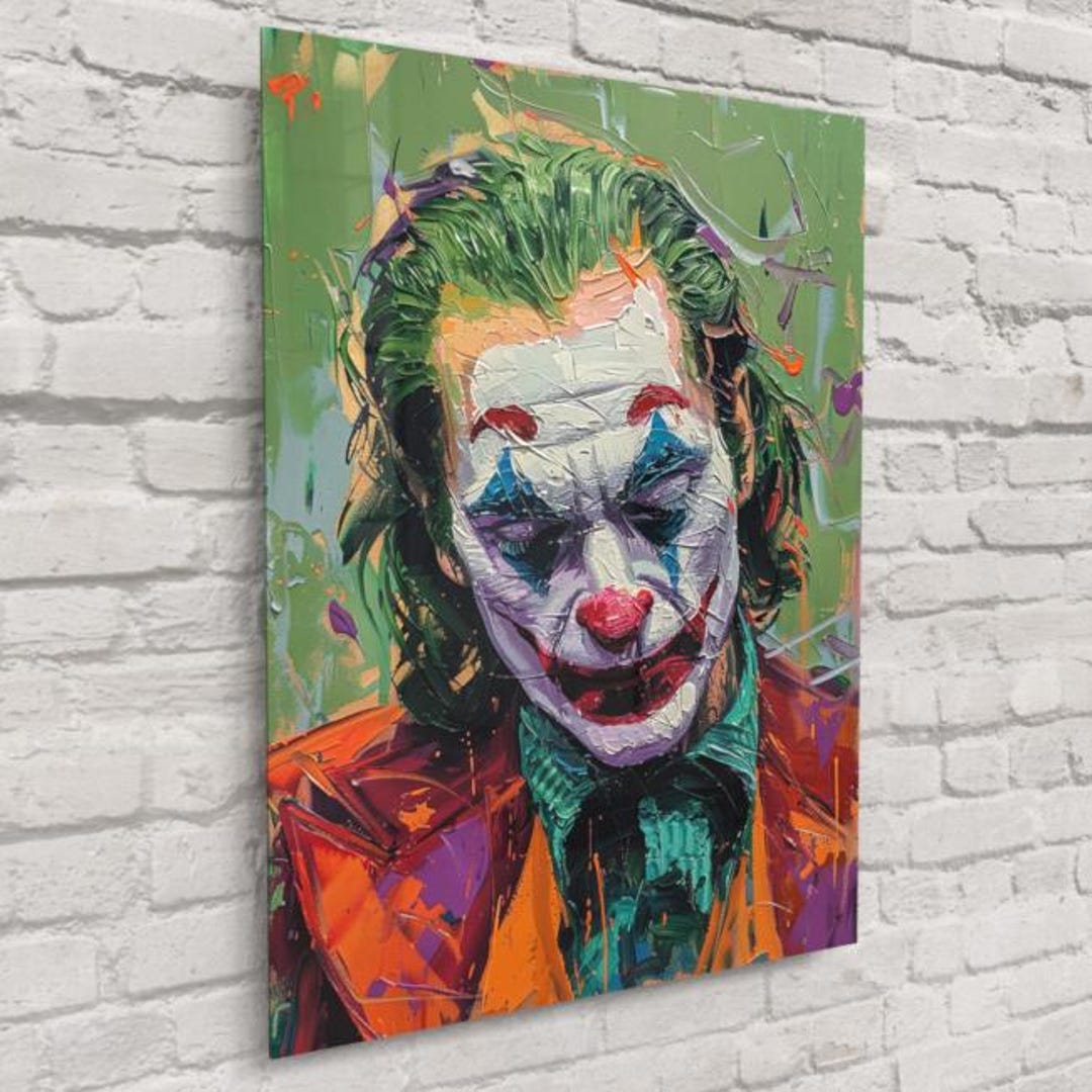 Joker Pop Art Portrait – Iconic DC Villain on Green Background