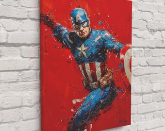 Captain America Pop Art Print – Vintage Superhero Wall Art, Marvel