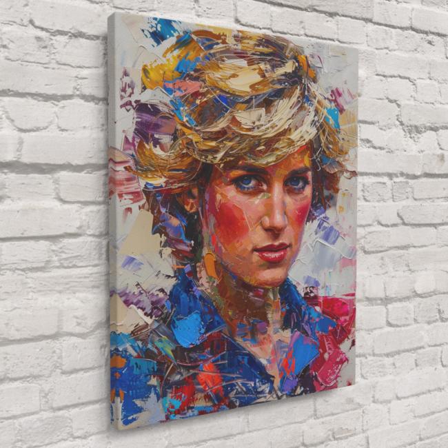Chic Princess Diana Portrait Art Print – Elegant Close-up, Royal