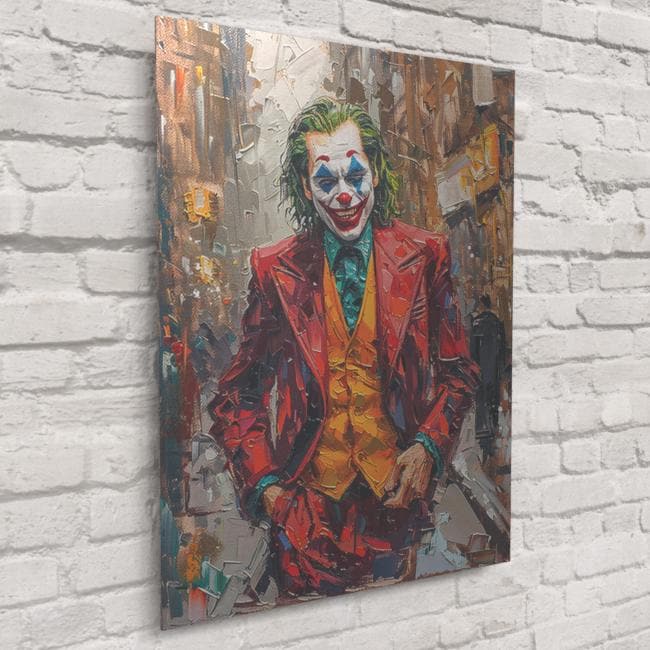JOKER 油絵アート Joker Street Scene Print – Iconic DC Villain Walking Through the