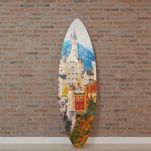 Surfbrett Wandkunst auf Glas (Acryl): Bayrisches Schloss