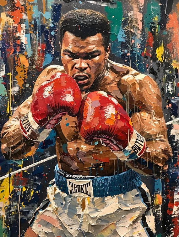 Muhammad Ali Pop Art Print – Vintage Boxing Wall Art, Sports Hero
