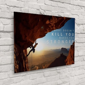 Ce qui ne vous tue pas - Collection d&#39;oeuvres d&#39;art motivantes - Impressions murales de citations inspirantes | Maison, bureau, salle de sport, école, chambre | Livraison gratuite