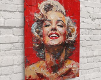 赤い背景のマリリン・モンロー – 象徴的なハリウッドの肖像画、時代を超えたヴィンテージの魅力のあるウォールアート | 送料無料!