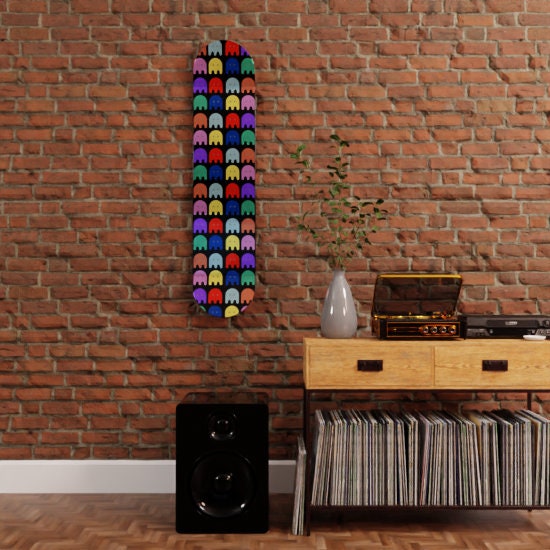 ガラスにプリントされたスケートボードのウォールアート（アクリル