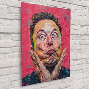 Elon Musk Pop Art Print – Iconic Entrepreneur Portrait, Modern Tech Decor, Bold Celebrity Wall Art | Free Shipping!