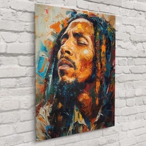 Bob Marley Abstract Art Print – Iconic Music Legend Portrait, Vibrant Reggae Decor, Bold Wall Art | Free Shipping