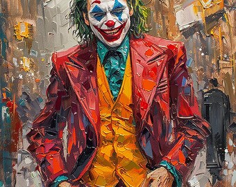 Joker Street Scene Print – Iconic DC Villain Walking Through the