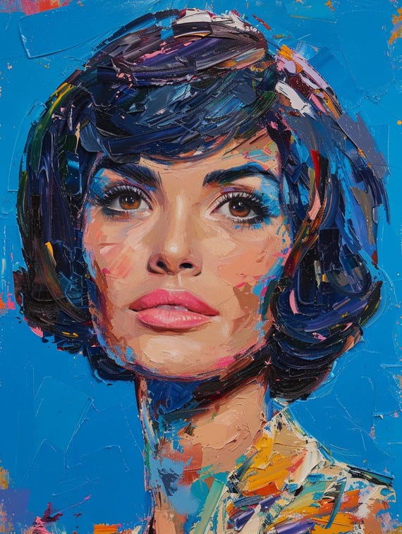 Jackie Kennedy Pop Art Print – Iconic First Lady Portrait, Elegant