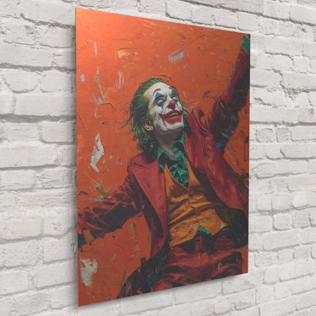 Joker Pop Art Poster – DC Villain Portrait on Orange Background