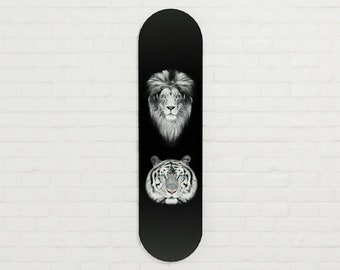 Skateboard Kunst auf Glas gedruckt (Acryl): Wildkatzen