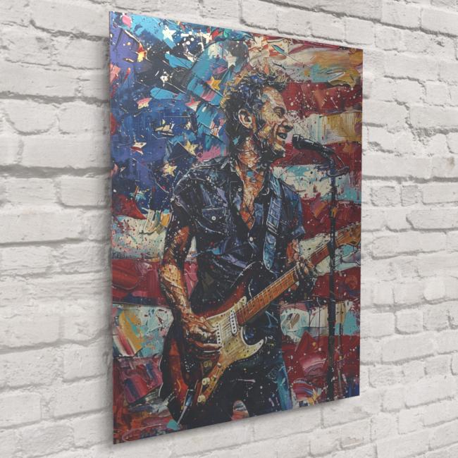 Bruce Springsteen Performance Canvas – Iconic Close-up With Bold