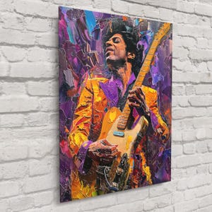 Prince Pop Art Print – Vintage Music Icon Wall Art, Purple Rain Legend Decor, Rustic Pop Culture Poster, Modern Funk Art | Free Shipping