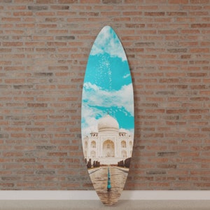 Surfboard Wall Art Printed on Glass (Acrylic): Taj Mahal