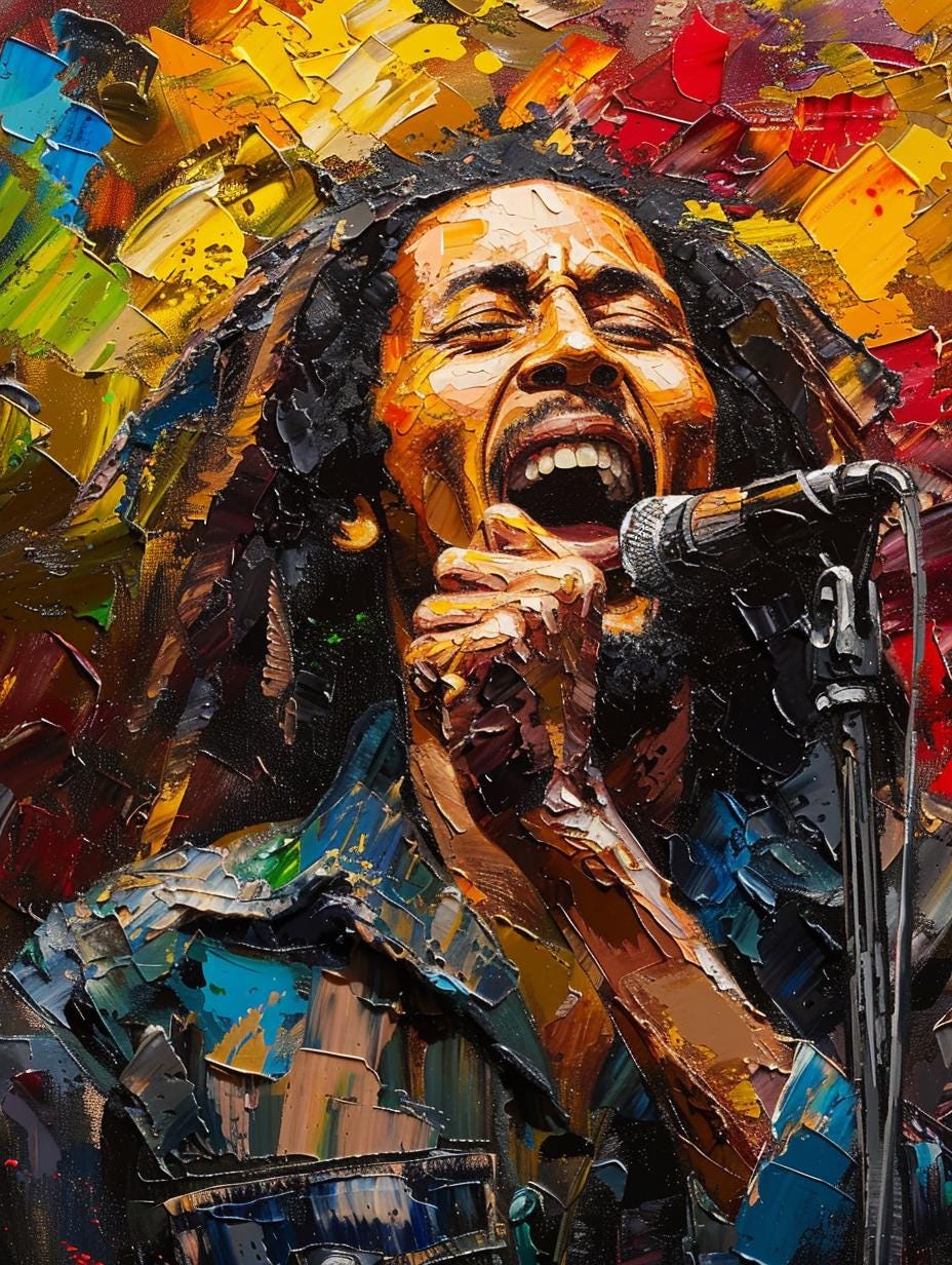 Bob Marley Performance Portrait – Iconic Music Legend Portrait