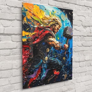 Thor In Space Portrait  – Vibrant Norse God Wall Art, Modern Mythology Decor, Bold Superhero Print | Free Shipping!