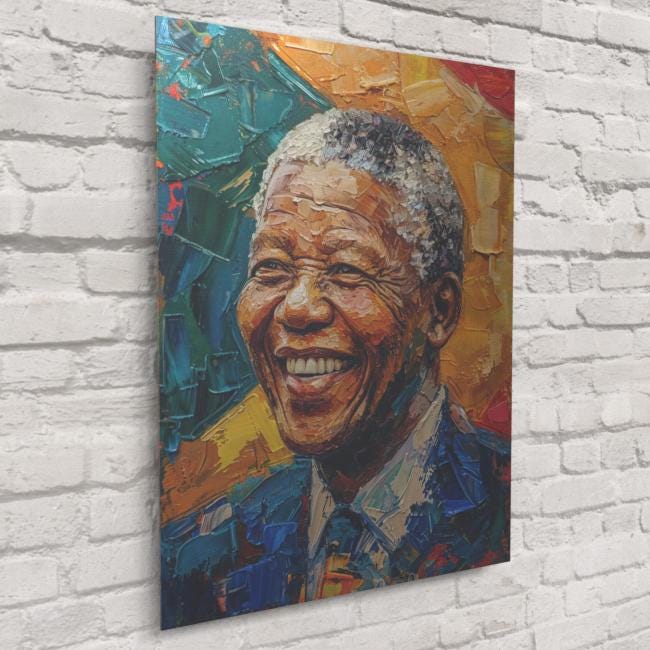 激レア！EDUBE / NELSON MANDELA Nelson Mandela With South African Flag – Iconic Leader Portrait