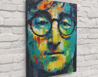 ビートルズ・ルーフトップ・コンサート：ジョン・レノン 24×36インチ