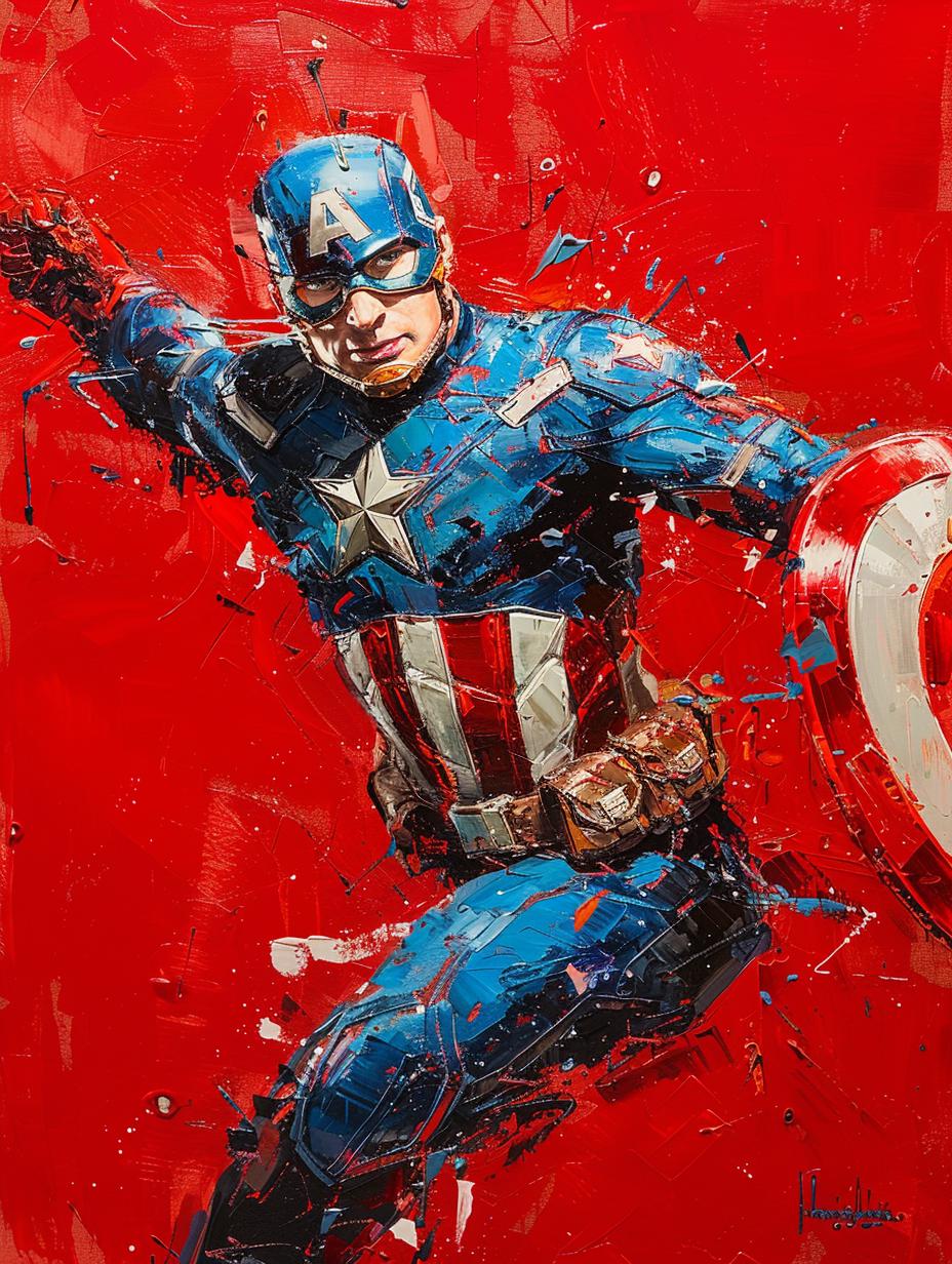 Captain America Pop Art Print – Vintage Superhero Wall Art, Marvel