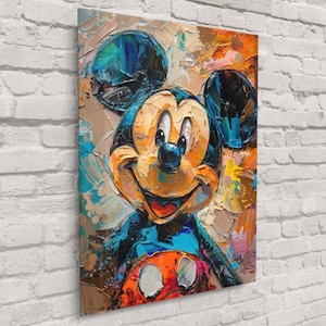 Mickey Mouse Portrait Print – Iconic Disney Character Wall Art, Bold Cartoon Style, Classic Pop Culture Canvas | Free Shipping!