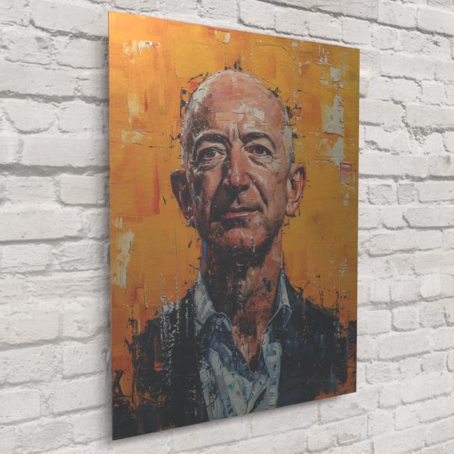 Jeff Bezos Portrait – Visionary Entrepreneur Art With Bold Yellow ...