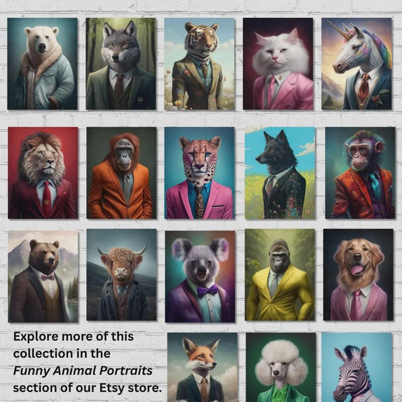 Puercoespín Posador – Retrato de animal caprichoso para pared / Impresión de puercoespín en lienzo o vidrio / Envío gratuito imagen 8