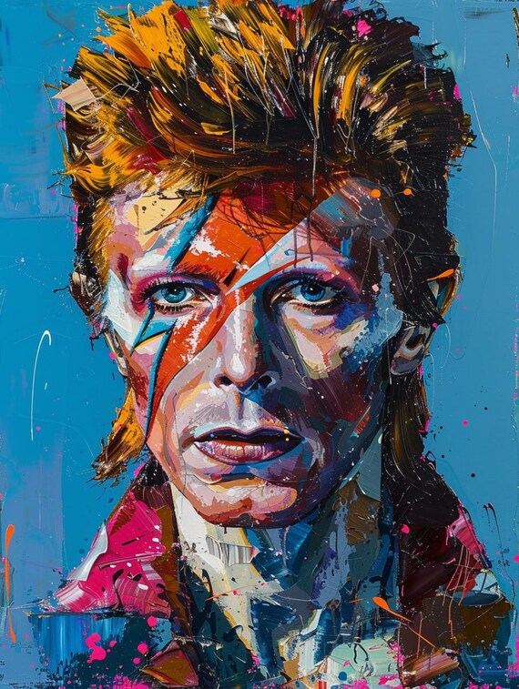 David Bowie as Ziggy Stardust Pop Art Print – Bold Close-up