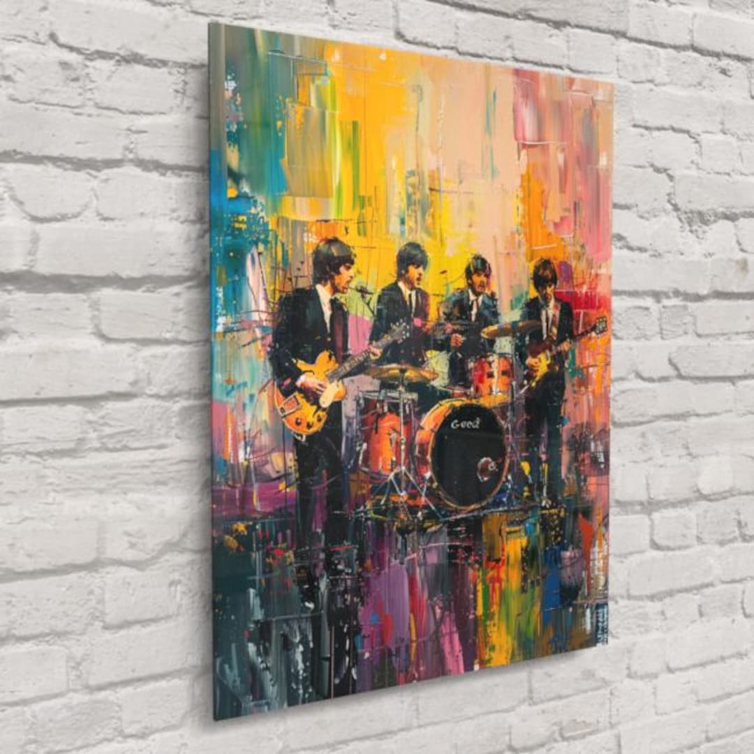 The Beatles Pop Art Print – Vintage Rock Band Wall Art, Iconic