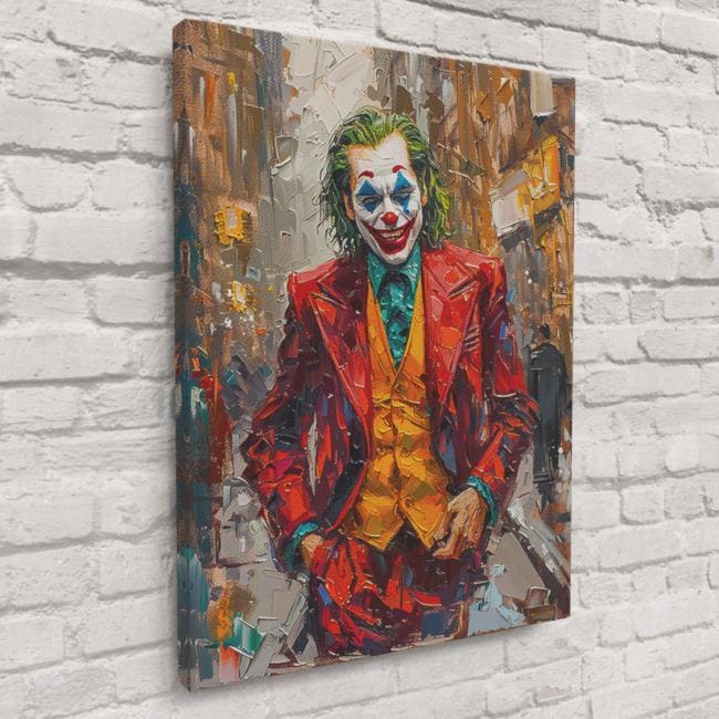 JOKER 油絵アート Joker Street Scene Print – Iconic DC Villain Walking Through the