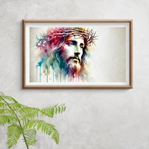 Jesus with crown of thorns painting