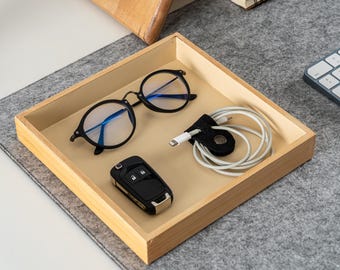 Wooden Catchall Tray Organizer, Wooden Desk Tray, Valet Tray, Office Tray, Jewelry Tray, Watch Tray, Office Desk Organizer, Catch All Tray