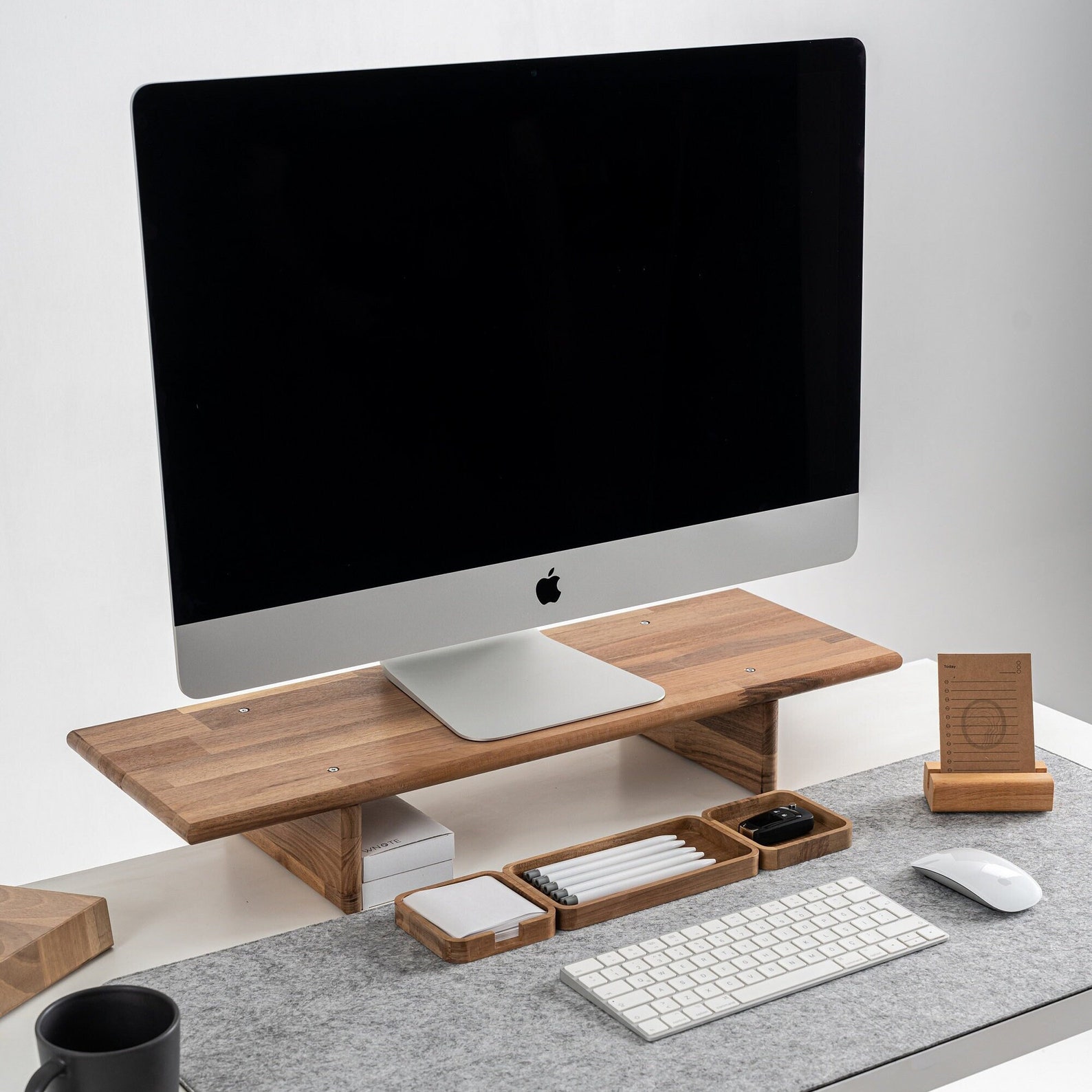 Wooden Monitor Stand, Monitor Riser, Computer Display Stand, Monitor ...