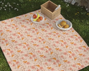Boho Picnic Blanket Floral Picnic Blanket Pink Cute Picnic Blanket Pink Floral Picnic Blanket Pink Picnic Mat Pink Beach Mat Pink