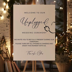 Hochzeitsschild Unplugged Minimalist Hochzeit Willkommensschild Vorlage Unplugged Hochzeitsschild Unplugged Zeremonie Hochzeit Unplugged Zeichen Canva