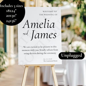Hochzeitsschild Unplugged Minimalist Hochzeit Willkommensschild Vorlage Unplugged Hochzeitsschild Unplugged Zeremonie Hochzeit Unplugged Zeichen Canva