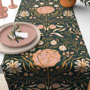 Floral Boho Table Runner: Folk Art Bohemian Table Decor