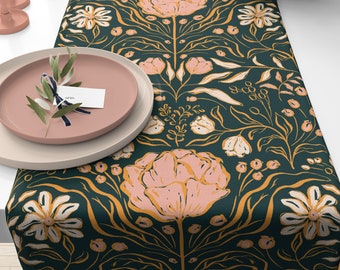 Floral Boho Table Runner: Folk Art Bohemian Table Decor