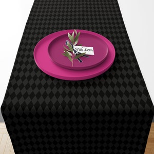 Black Table Runner Black Decor Modern Home Decor Black Table Centerpiece Black Decoration Black Tabletop Modern Table Runner Modern Decor