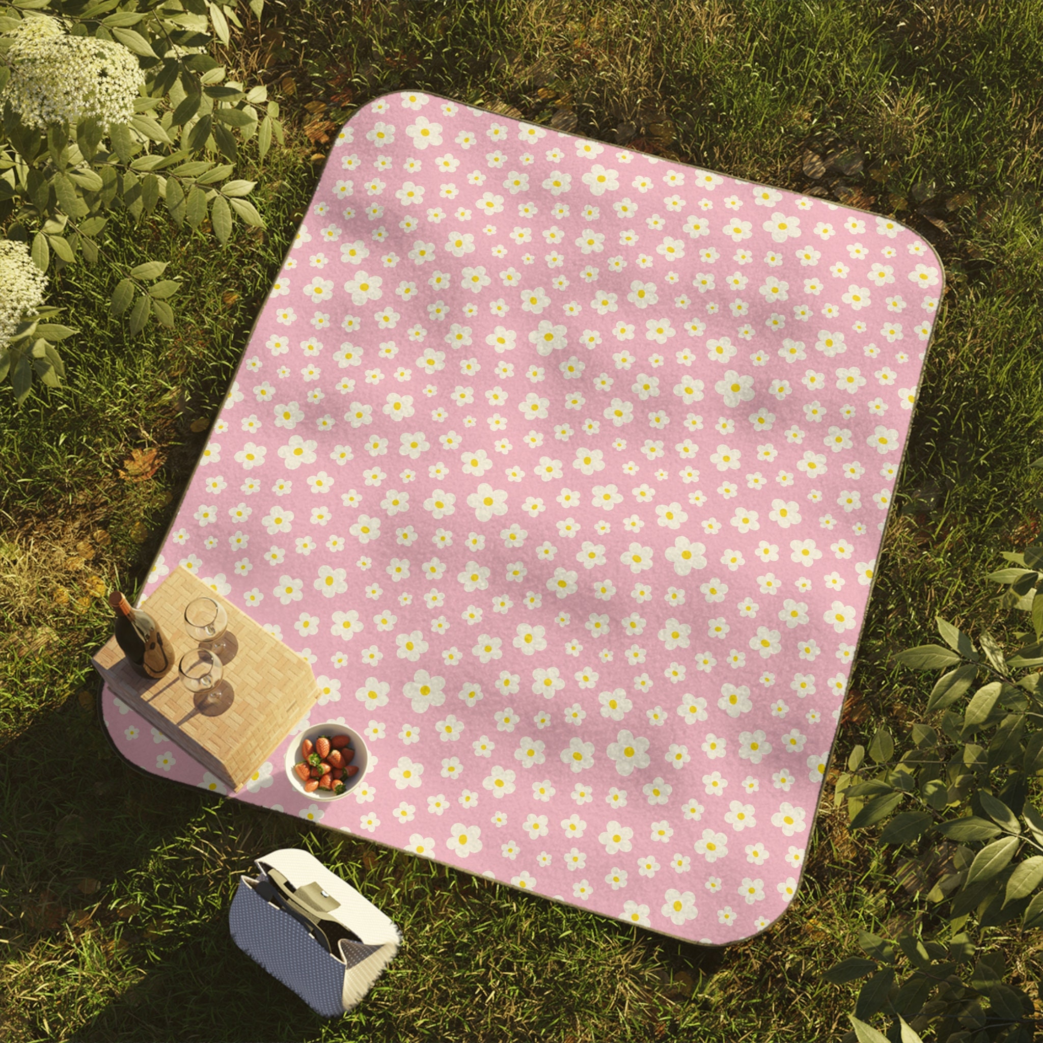 Pink Picnic Blanket Floral Picnic Blanket Pink Cute Picnic Blanket Pink Floral Picnic Blanket Pink Picnic Mat Pink Beach Mat Pink Etsy