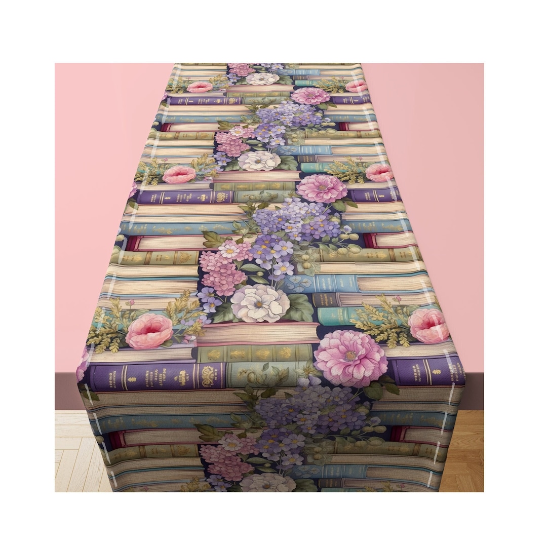 Book Table Runner Book Theme Party Decor Reading Decor Book Etsy