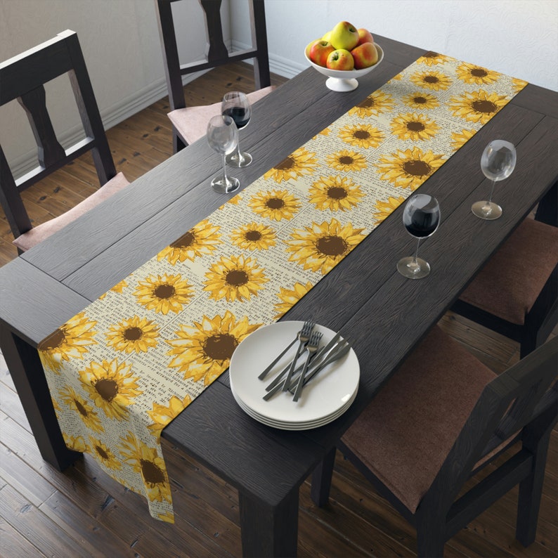 Sunflower Table Runner Sunflower Decoration Sunflower Decor Sunflower