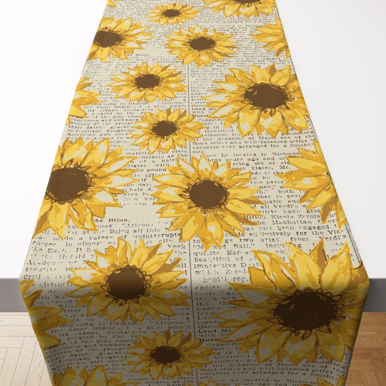 Sunflower Table Runner Sunflower Decoration Sunflower Decor Sunflower