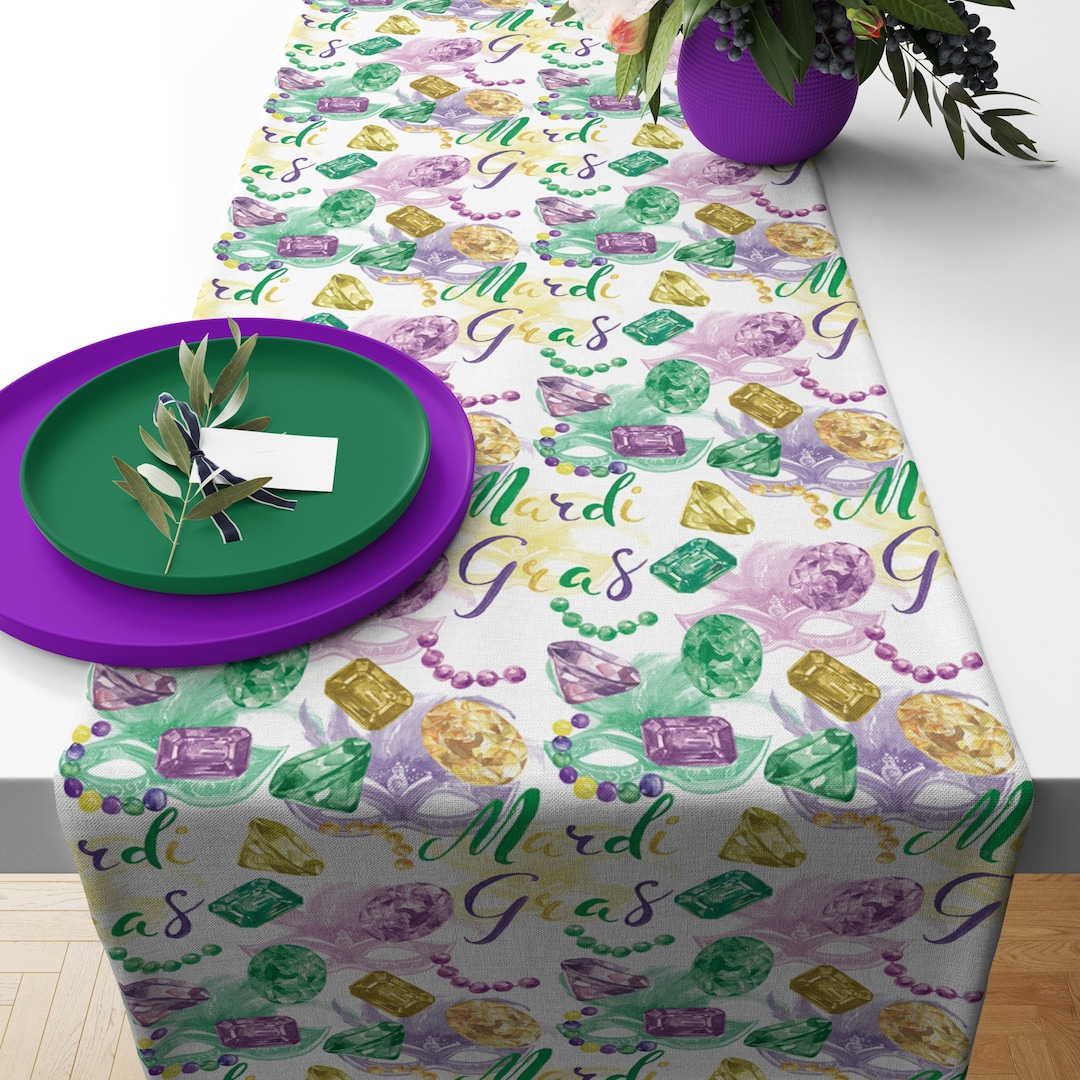 Mardi Gras Runner Mardi Gras Table Runner Mardi Gras Decor Mardi Gras