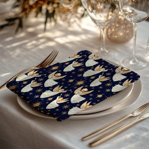 Angel Napkins Christmas Angels Napkins Christmas Angels Holiday Table Decor Festive Dinner Napkins Christmas Napkin Set Xmas Angel Decor