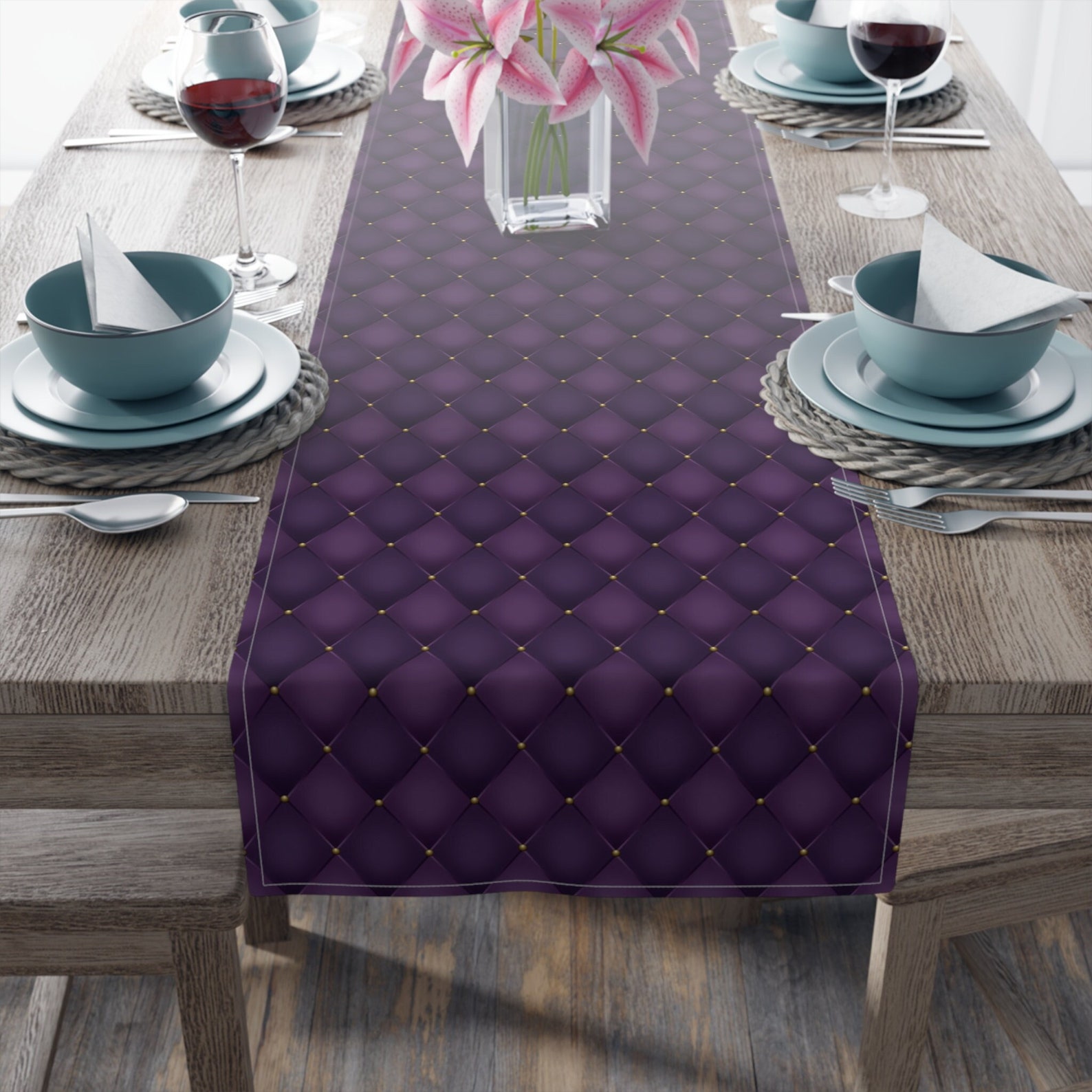 Purple Table Runner Purple Decor Autumn Home Decor Fall Table Runner