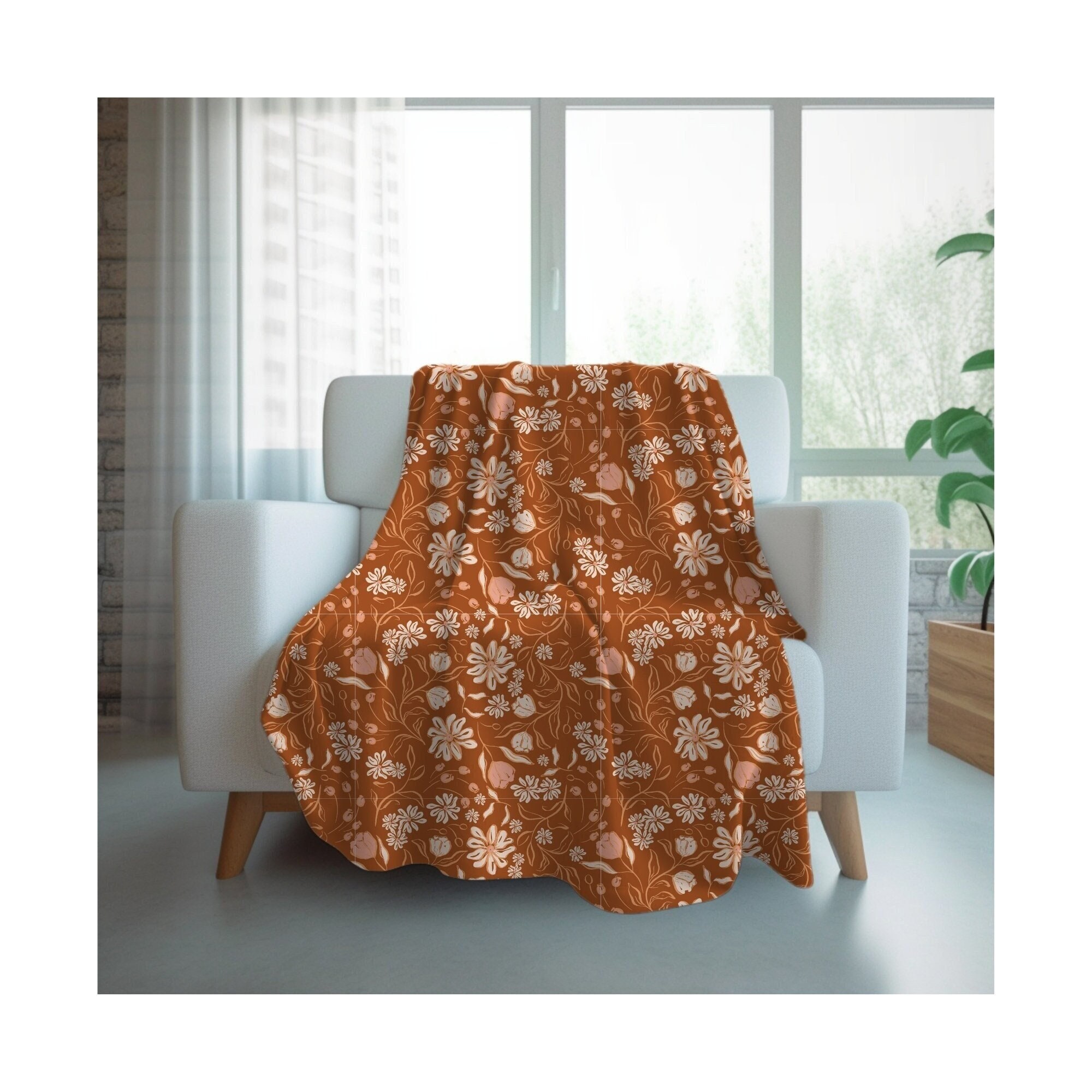 Burnt Orange Throw Blanket Etsy Canada